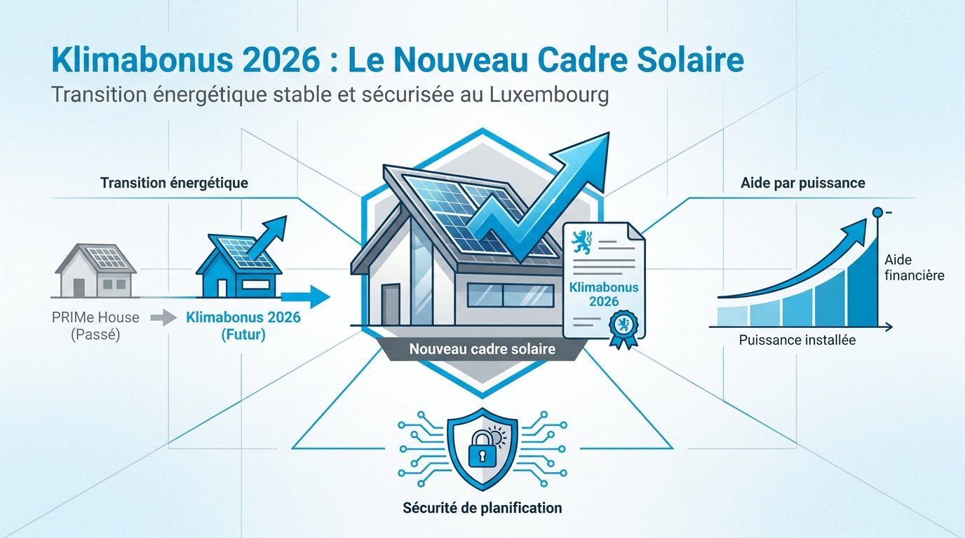 Residential solar panels being installed in Luxembourg under the Klimabonus scheme