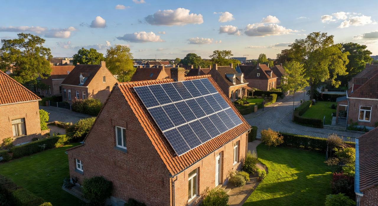Installation panneaux solaires sur maison belge